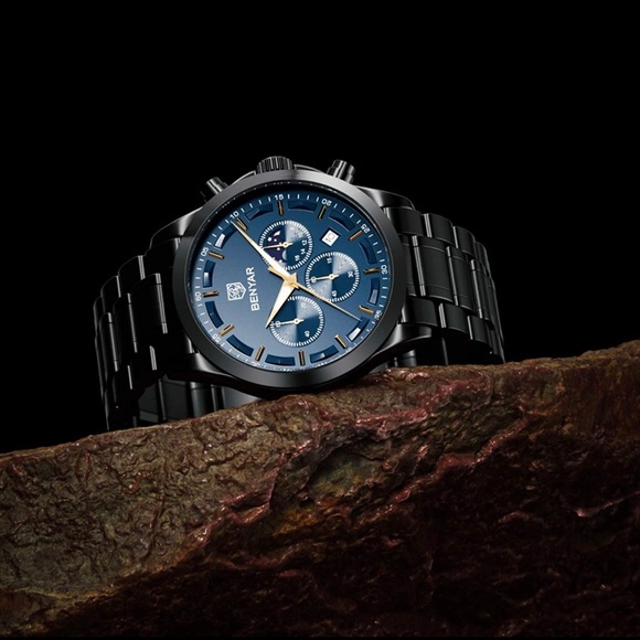 MENS LUXURY STAINLESS STEEL WATCH - Picture 3 of 4